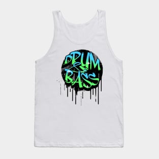 DRUM AND BASS  - Graffiti paint drip (blue/green) Tank Top